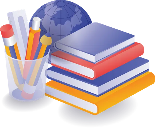 Equipment for the world of school education  Illustration