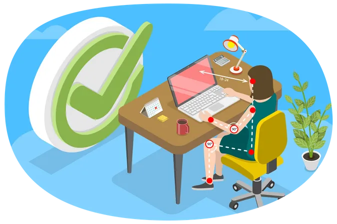 Ergonomically Correct Workstation  Illustration