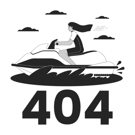 Erro de pilotagem de jet ski 404  Ilustração