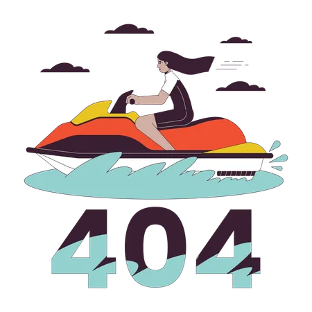 Error de conducción en moto de agua 404  Ilustración