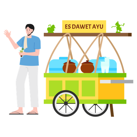 Es Dawet Ayu Street Vendor  일러스트레이션