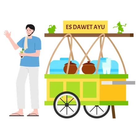 Es Dawet Ayu Street Vendor  일러스트레이션