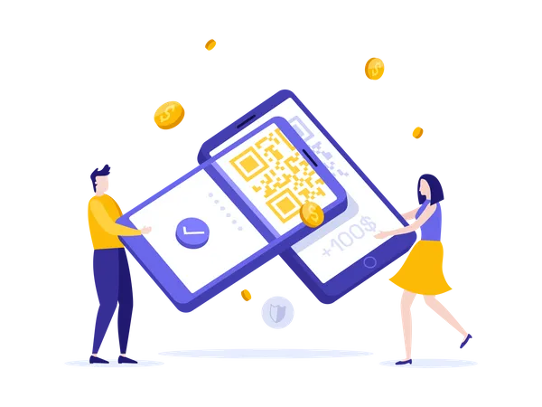 Escanear código QR  Ilustración