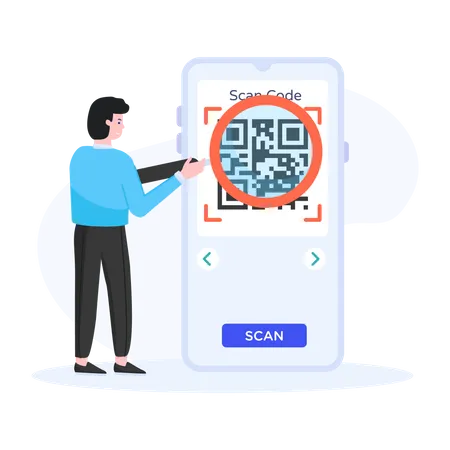 Escanear código QR  Ilustración