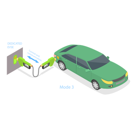 Estación de carga de coches eléctricos  Ilustración