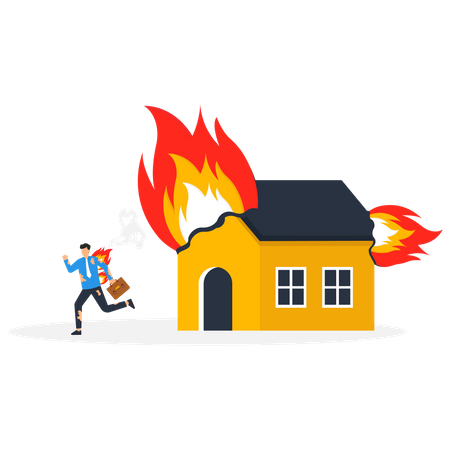 Evacuation Due To Fire  Illustration