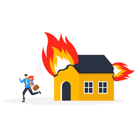 Evacuation Due To Fire  Illustration