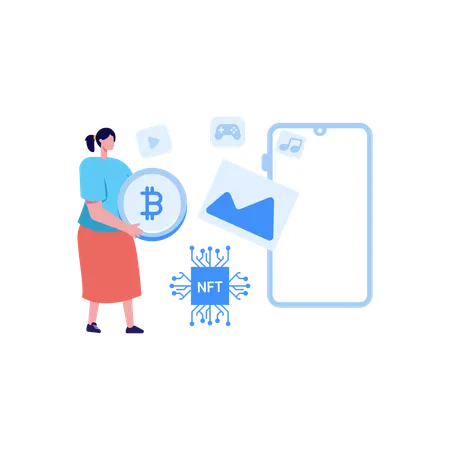 Exchange NFT coins  Illustration