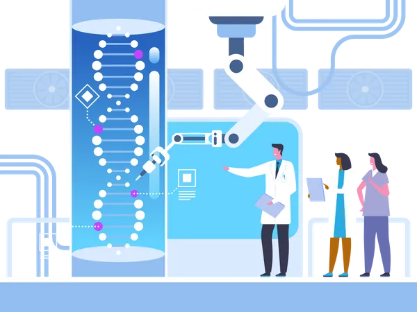 Experimento biológico con ADN.  Ilustración