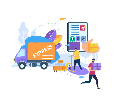 Express Delivery Service  Illustration