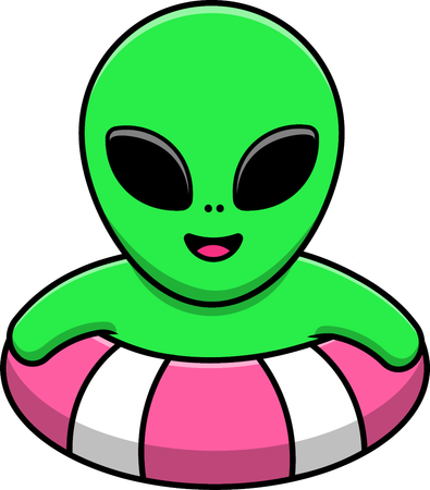 Extraterrestre nadando  Ilustración