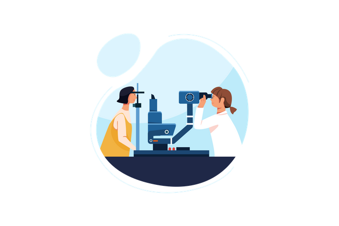 Eye optical checking machine  Illustration