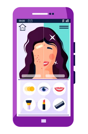 Application rehausseur de beauté du visage  Illustration