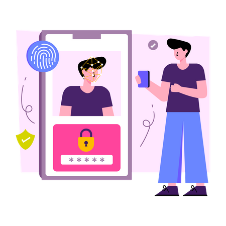 Face Id Security  일러스트레이션