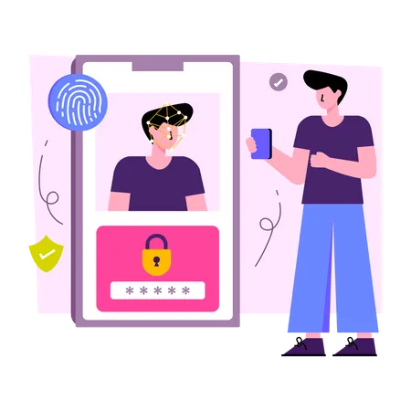 Face Id Security  일러스트레이션