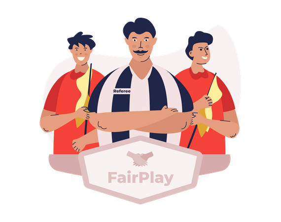 Fair play campaign with sports referee character  Illustration