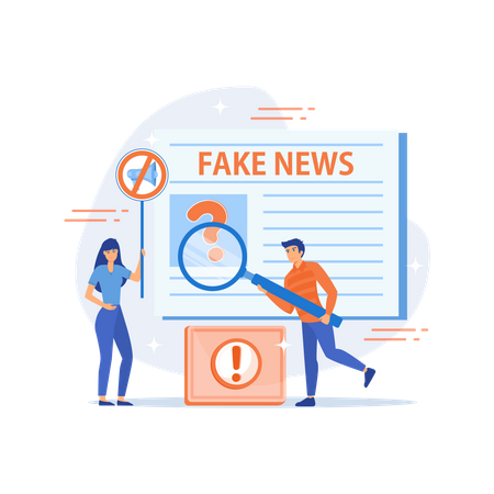 False information broadcasting  Illustration