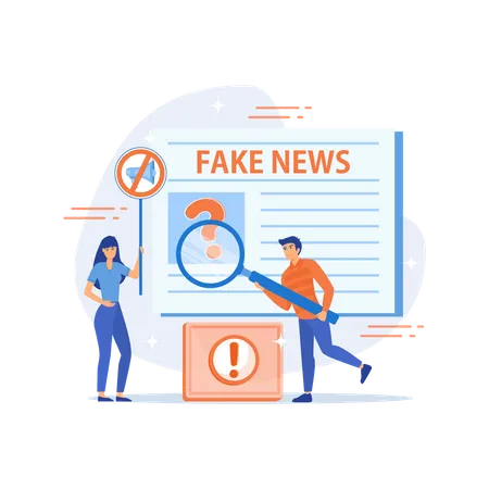 False information broadcasting  Illustration