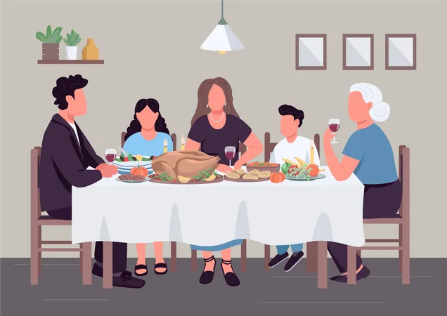 Family dinner  Illustration