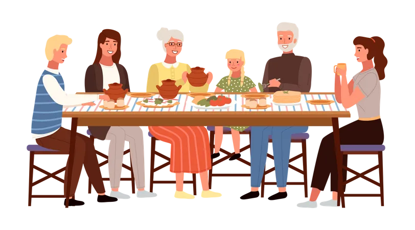 Family dinner  Illustration