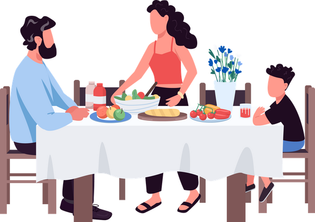 Family Dinner  Illustration