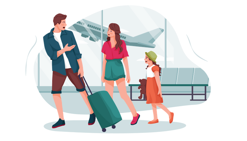 Family going on vacation  Illustration