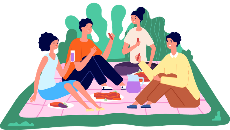 Family Picnic  Illustration