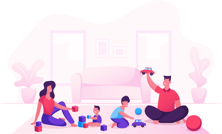 Family Spend Time  Illustration