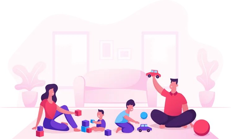 Family Spend Time  Illustration