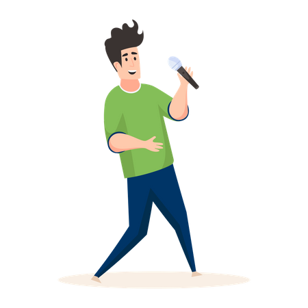 Famous singer singing song  Illustration