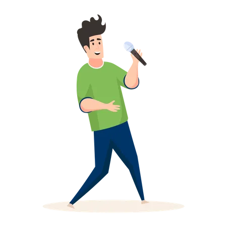 Famous singer singing song  Illustration