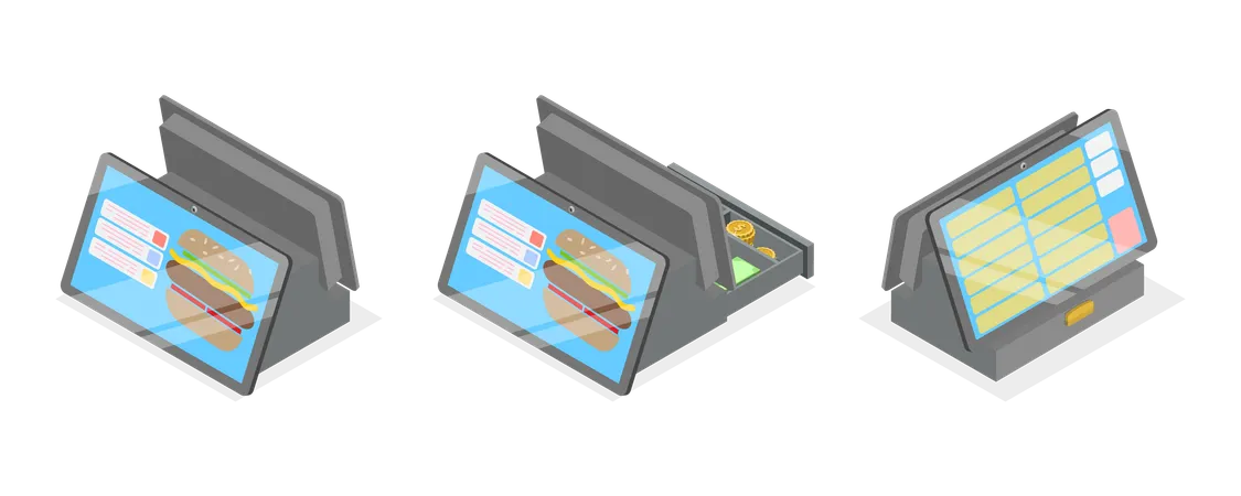 Fast Food Checkout Terminal  Illustration