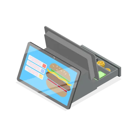 Fast Food Checkout Terminal  Illustration