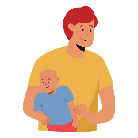 Father Carrying son  Illustration