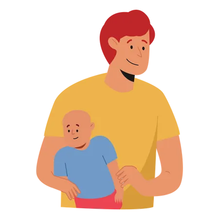 Father Carrying son  Illustration