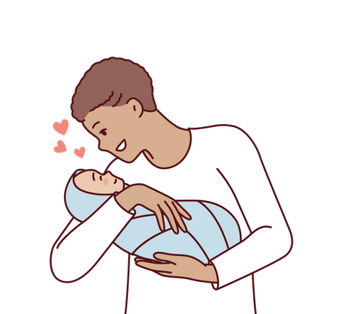 Father love for baby  Illustration