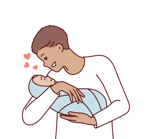 Father love for baby  Illustration