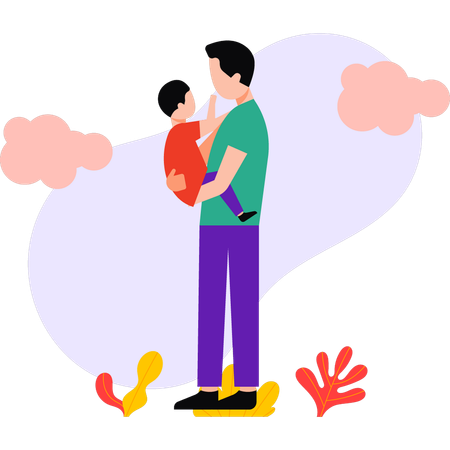 Father son love  Illustration