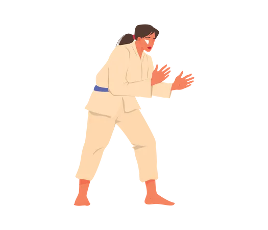 Female athlete doing karate  Illustration