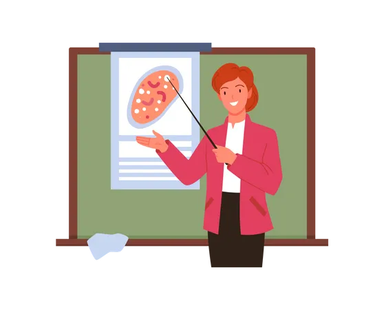 Female biology teacher  Illustration