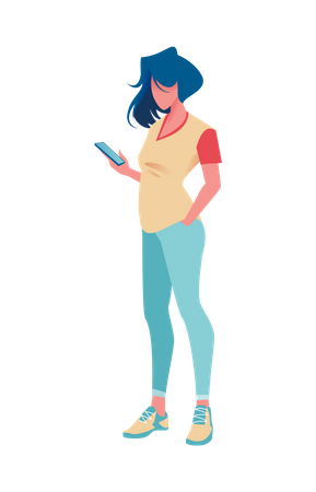 Female chatting on social media  Illustration