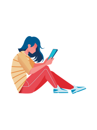 Female checking her social media  Illustration