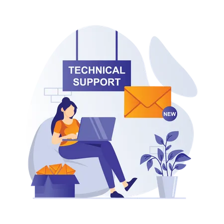 Female Customer support employee  Illustration