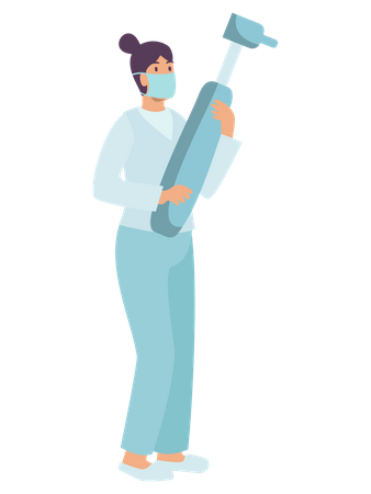 Female Dentist with dental care tool  Illustration