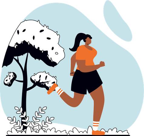 Female doing morning running  Illustration