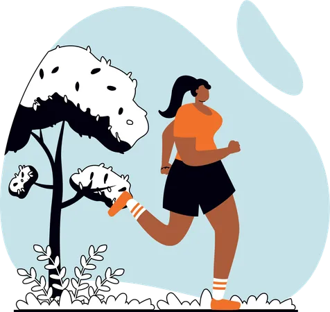 Female doing morning running  Illustration