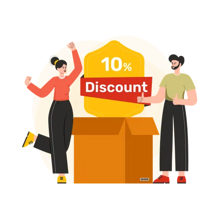 Female Exploring discount offers  Illustration