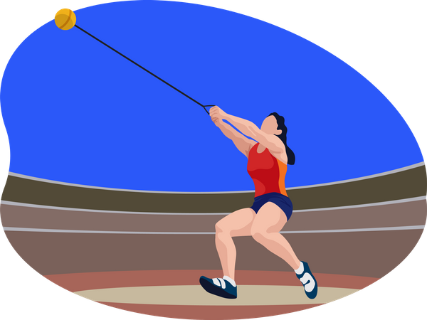 Female hammer thrower  イラスト