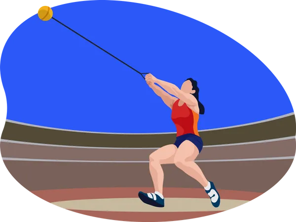 Female hammer thrower  イラスト