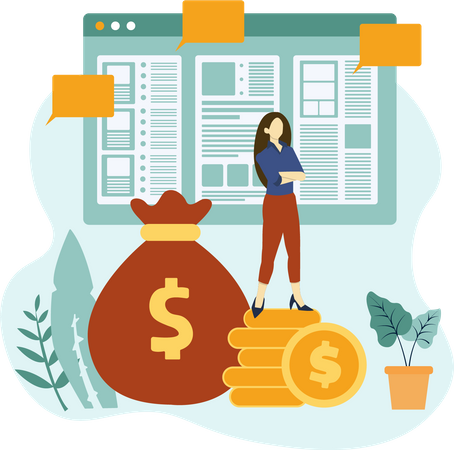 Female investor  Illustration